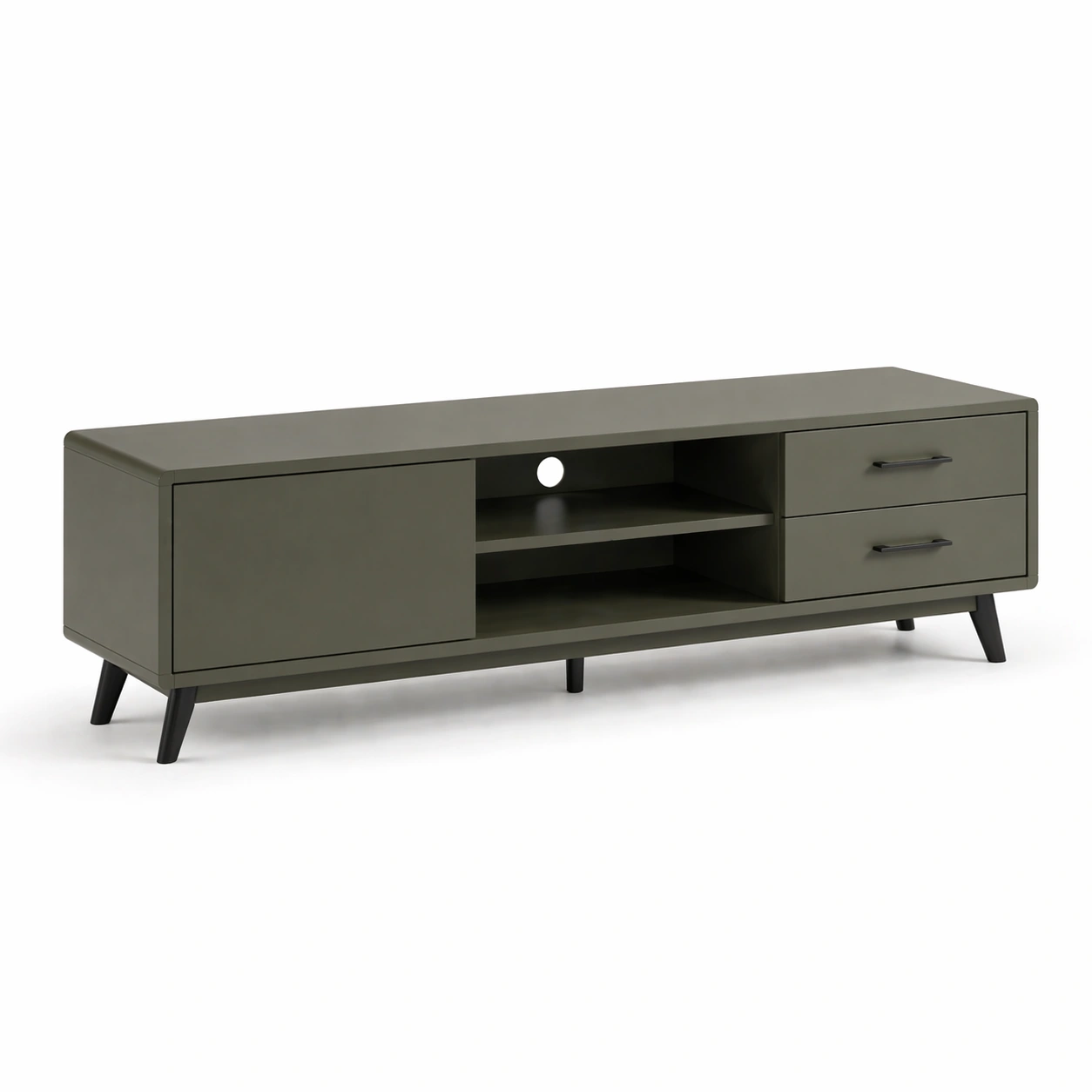 Mueble TV moderno verde con cajones-merulyn